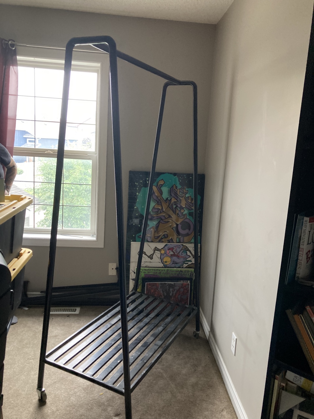 Black Metal Rolling Clothes Rack - photo 2