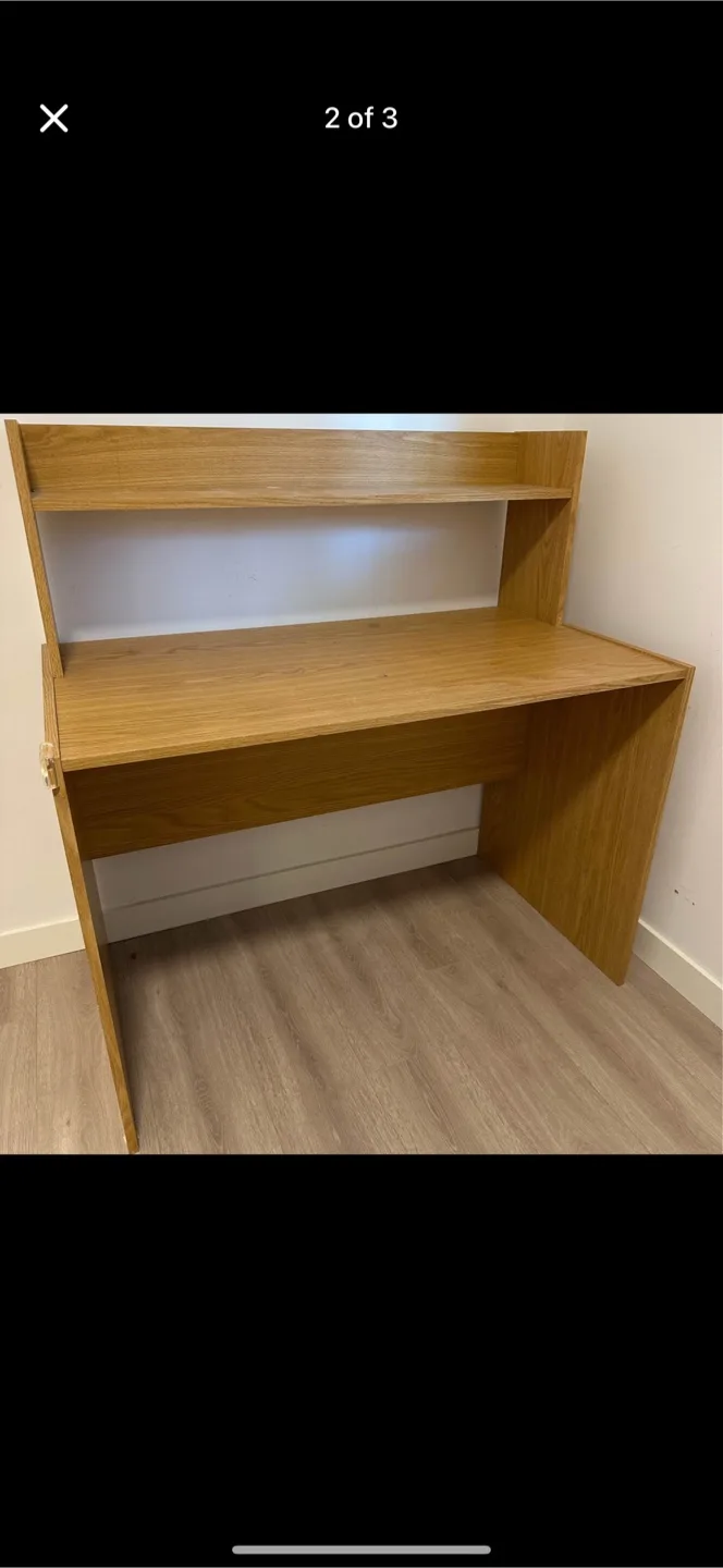 Wooden Desk with Shelf thumbnail