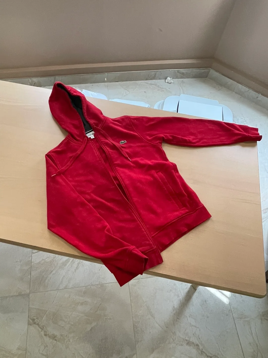 Lacoste Sport Red Full Zip Hoodie - Size S thumbnail