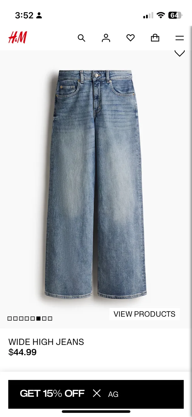 H&M Wide High Jeans size 2 thumbnail