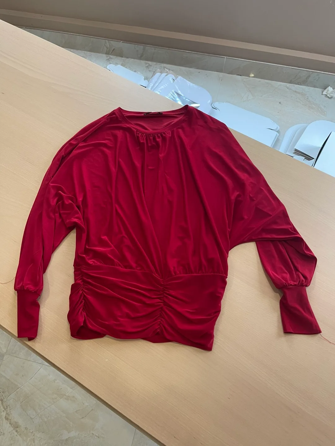 Suzy Shier Red Blouse Size S thumbnail