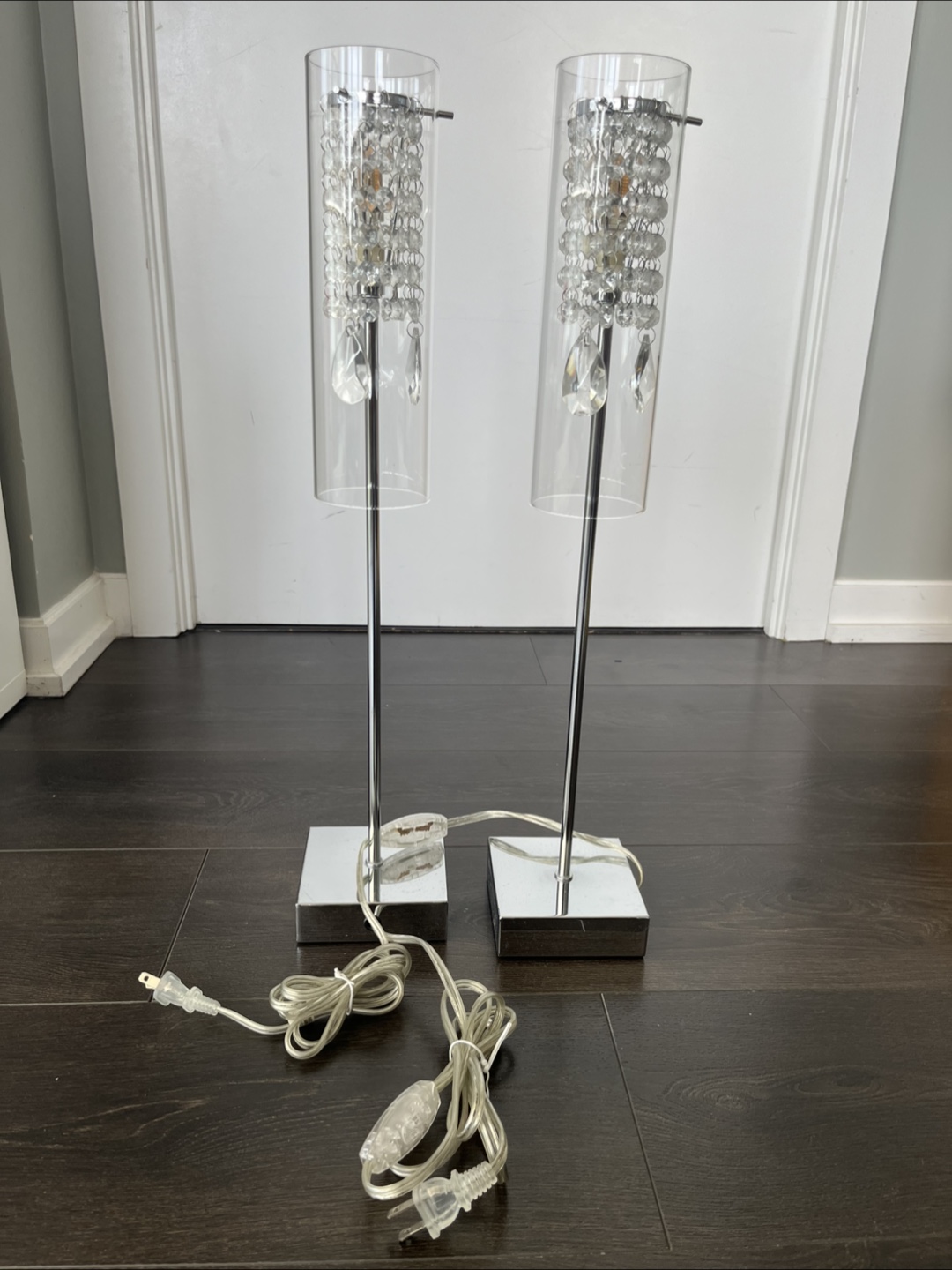 Pair of Crystal Beaded Table Lamps