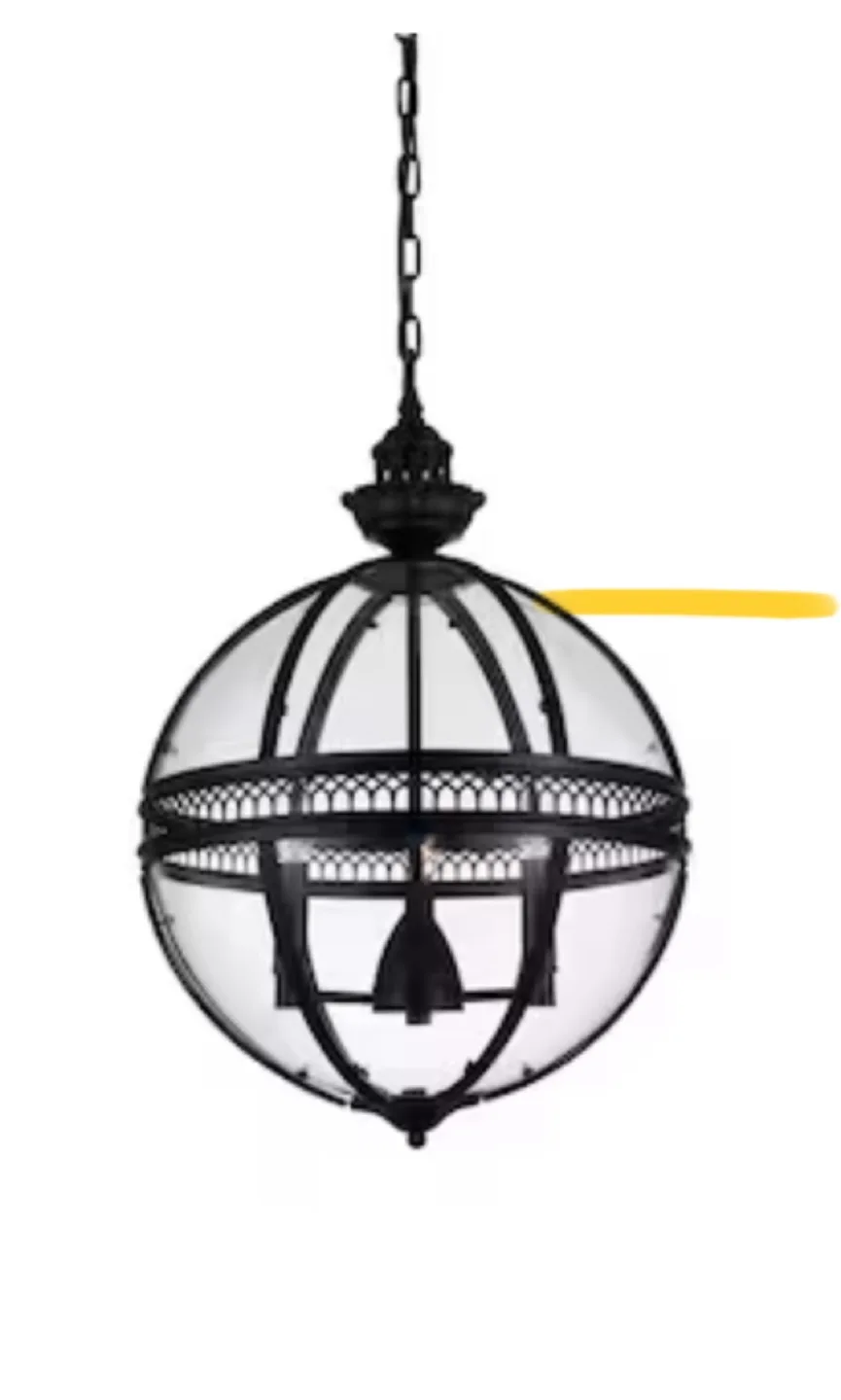 Globe Pendant Light - Black, 12" Diameter thumbnail