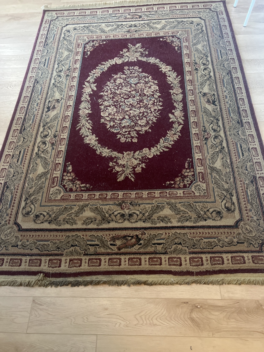 Burgundy Floral Area Rug