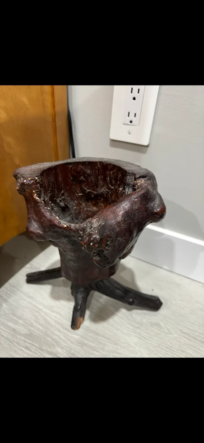 Unique Wood Stump Plant Stand