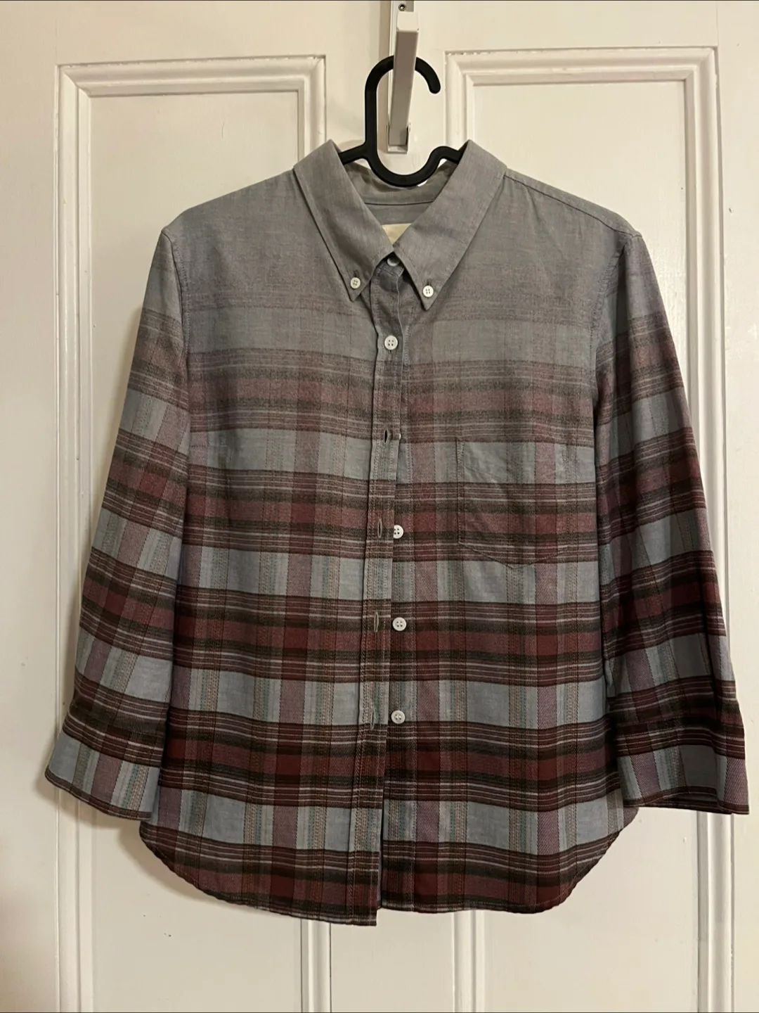 Band of Outsiders Ombré Plaid Button Down Shirt Women’s 4 thumbnail