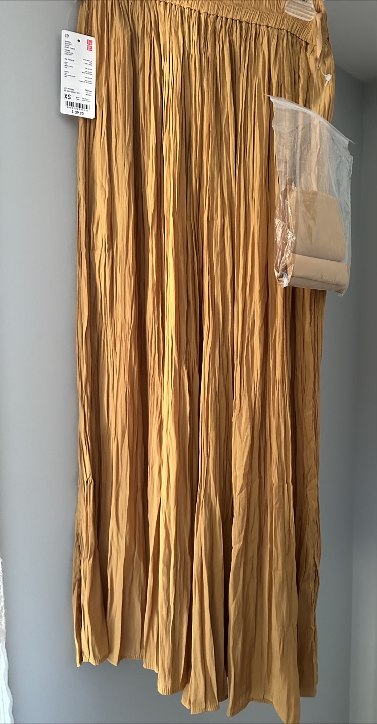 Uniqlo Women Washer Satin Skirt Pants - XS, Yellow - photo 4