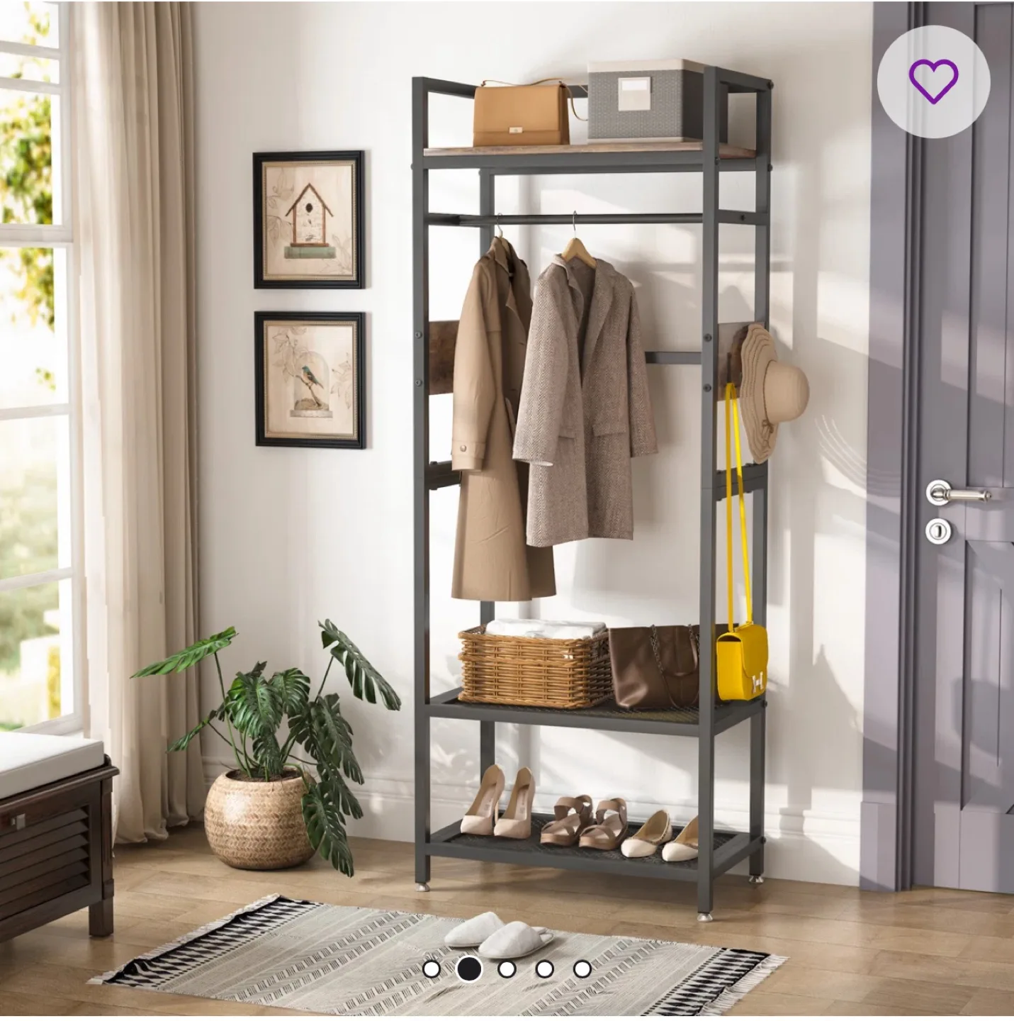 Freestanding Wardrobe with Shelves & Hooks image indicator(2)