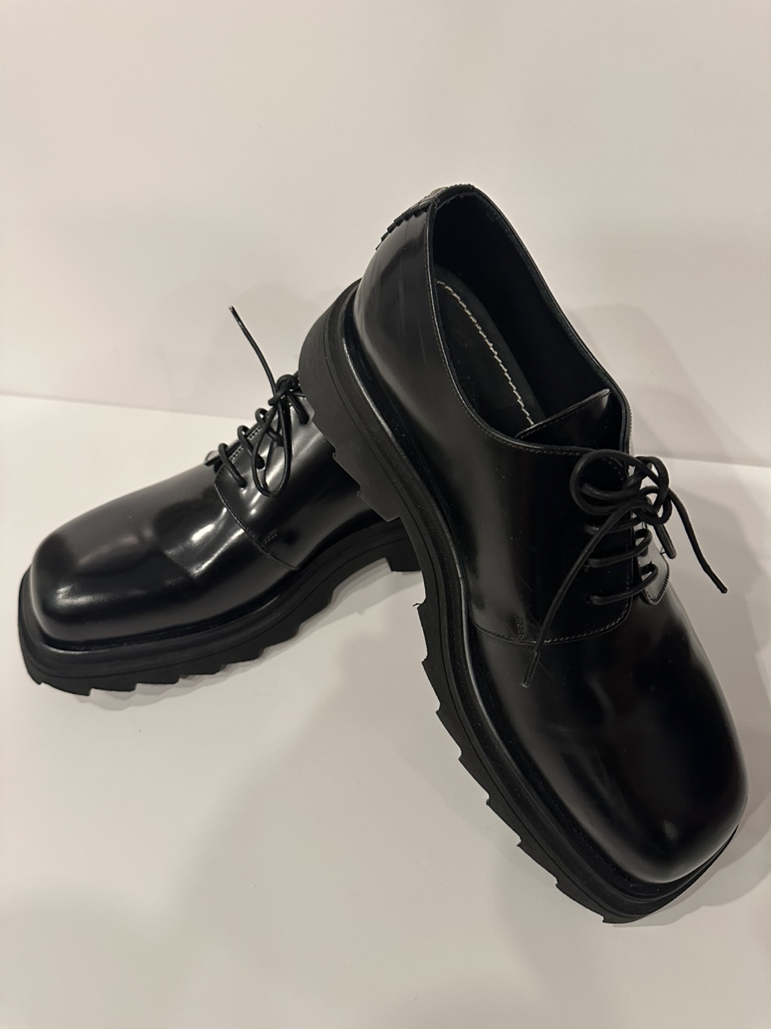 Antipode Black Leather Derby Shoes