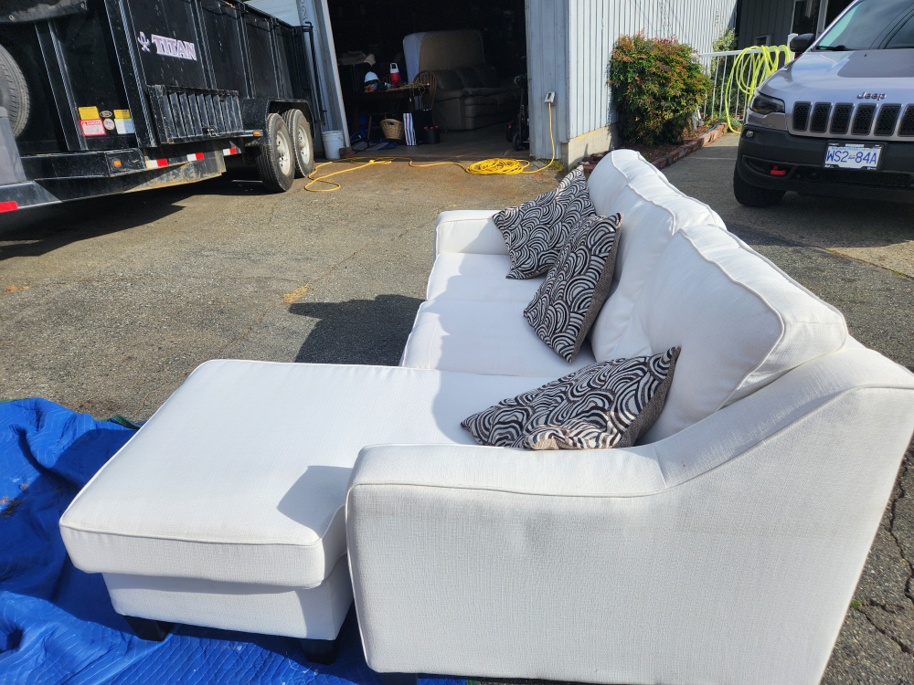 White Sectional Sofa with Chaise Lounge - photo 3