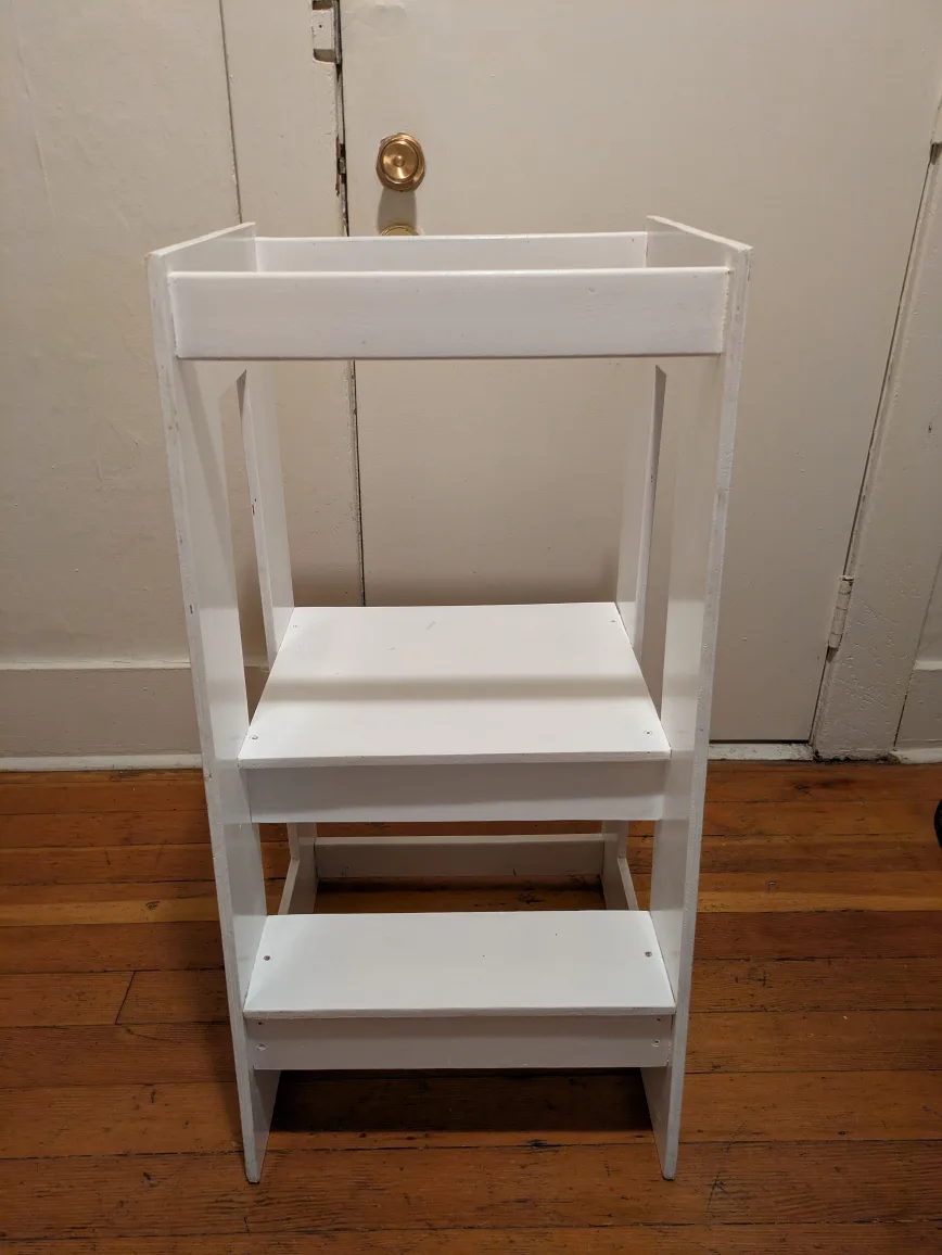 White Kitchen Helper Stool thumbnail