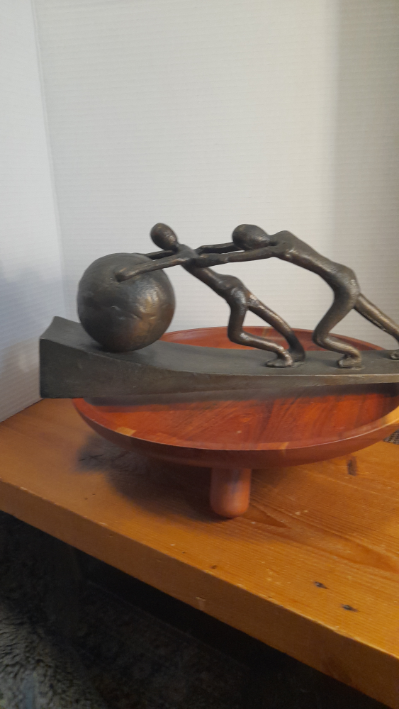 Figurine of People Pushing a Ball - photo 3