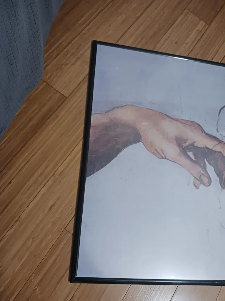 🔥Creation of Adam Large Framed Print with Plastic Cover image indicator(6)