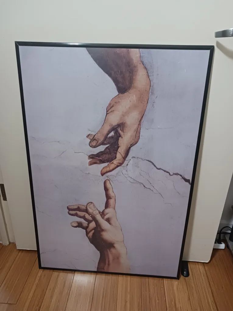 🔥Creation of Adam Large Framed Print with Plastic Cover image indicator(7)