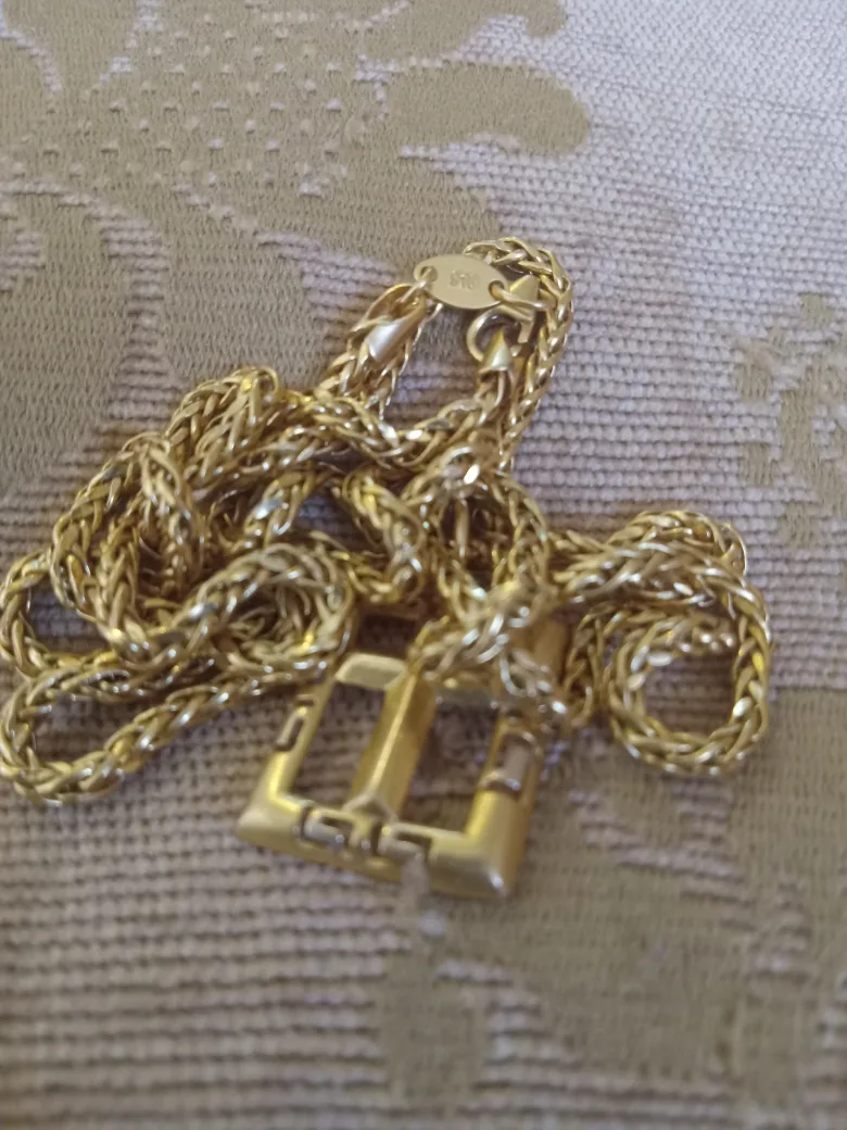 Gold-tone Cross Pendant3.49grams Necklace10.75grams image indicator(9)