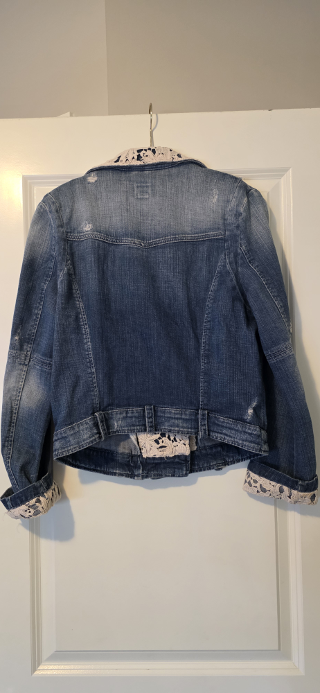 Guess Denim Jacket with Crochet Trim, Size S - photo 3