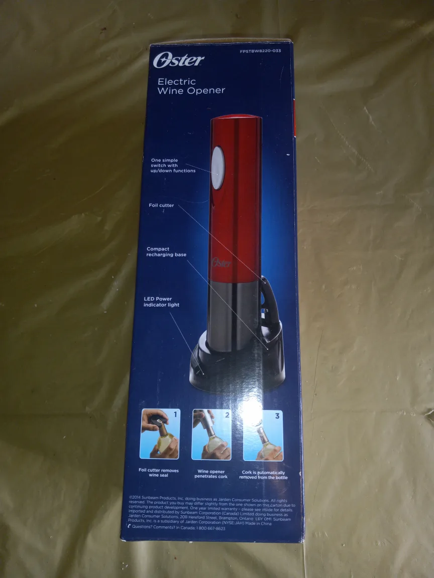 Oster Electric Wine Opener - New in Box! thumbnail