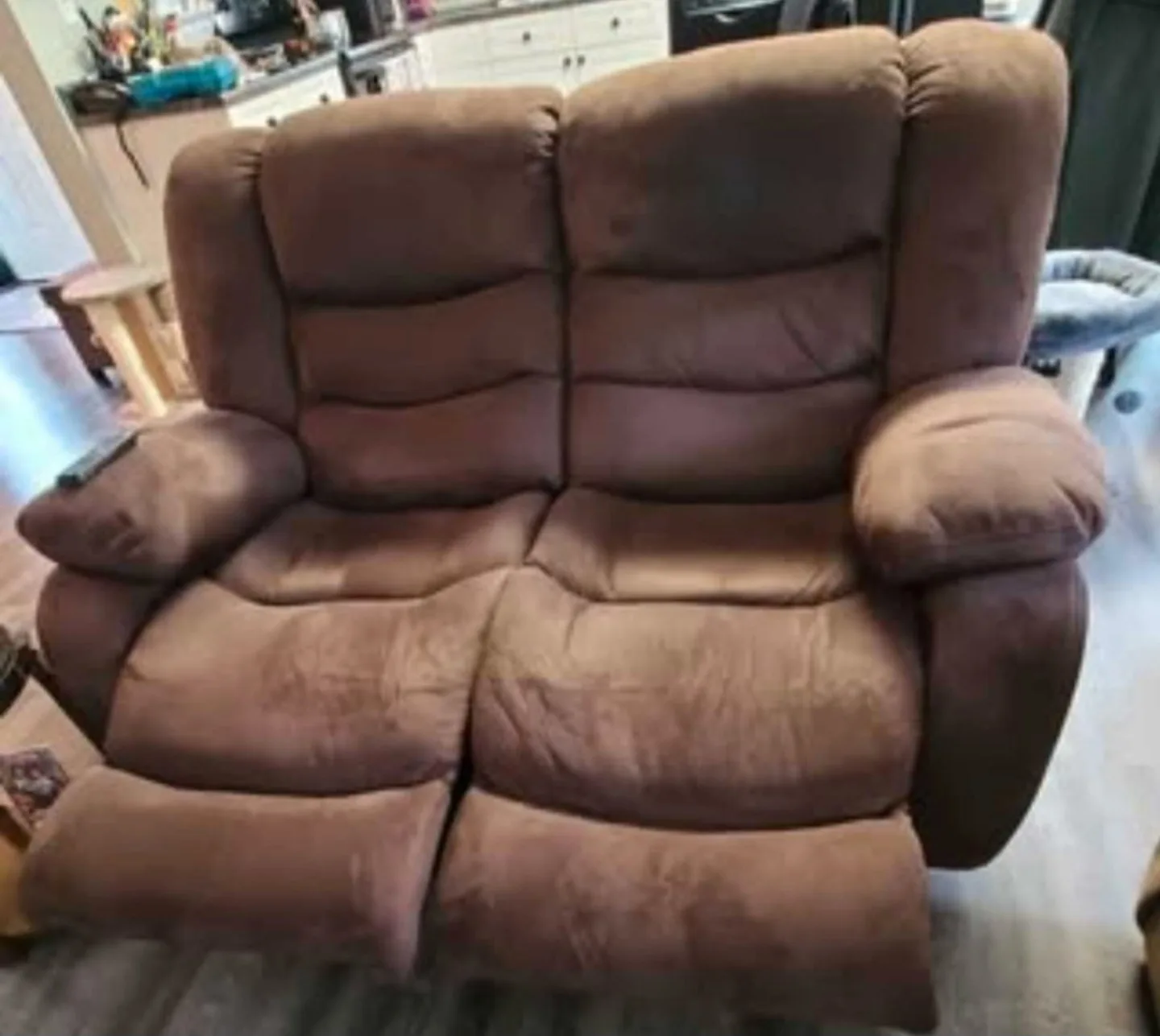 Brown Reclining Loveseat