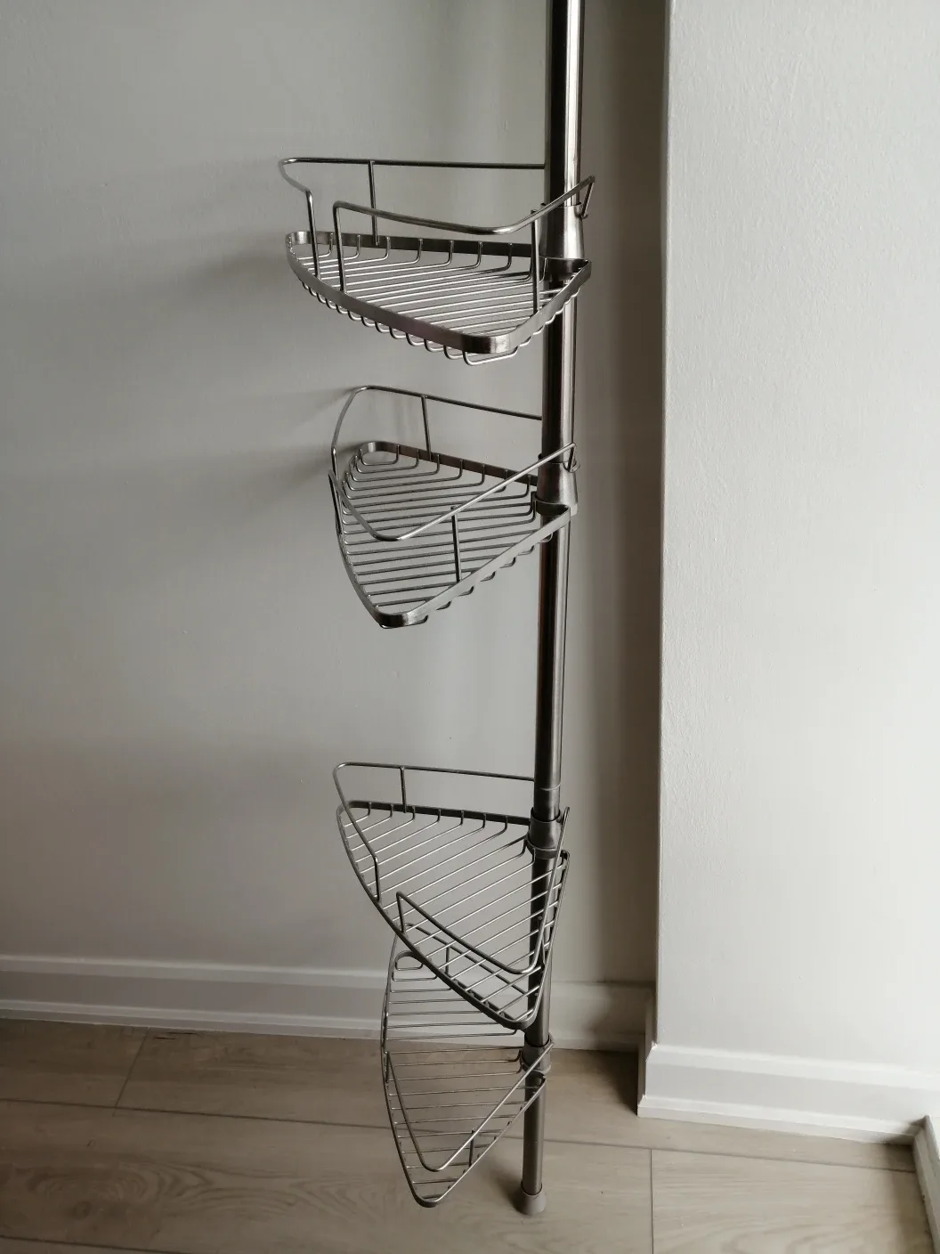 Stainless steel adjustable corner shower caddy thumbnail