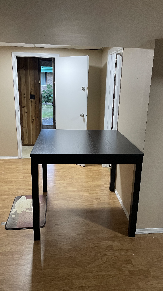 Black Square Dining Table with 4 Chairs - photo 2