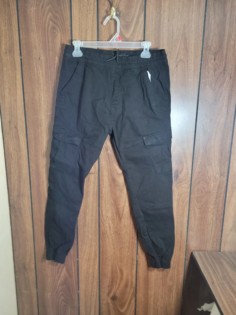 Boys Urban Heritage Black Cargo Pants - Size L thumbnail