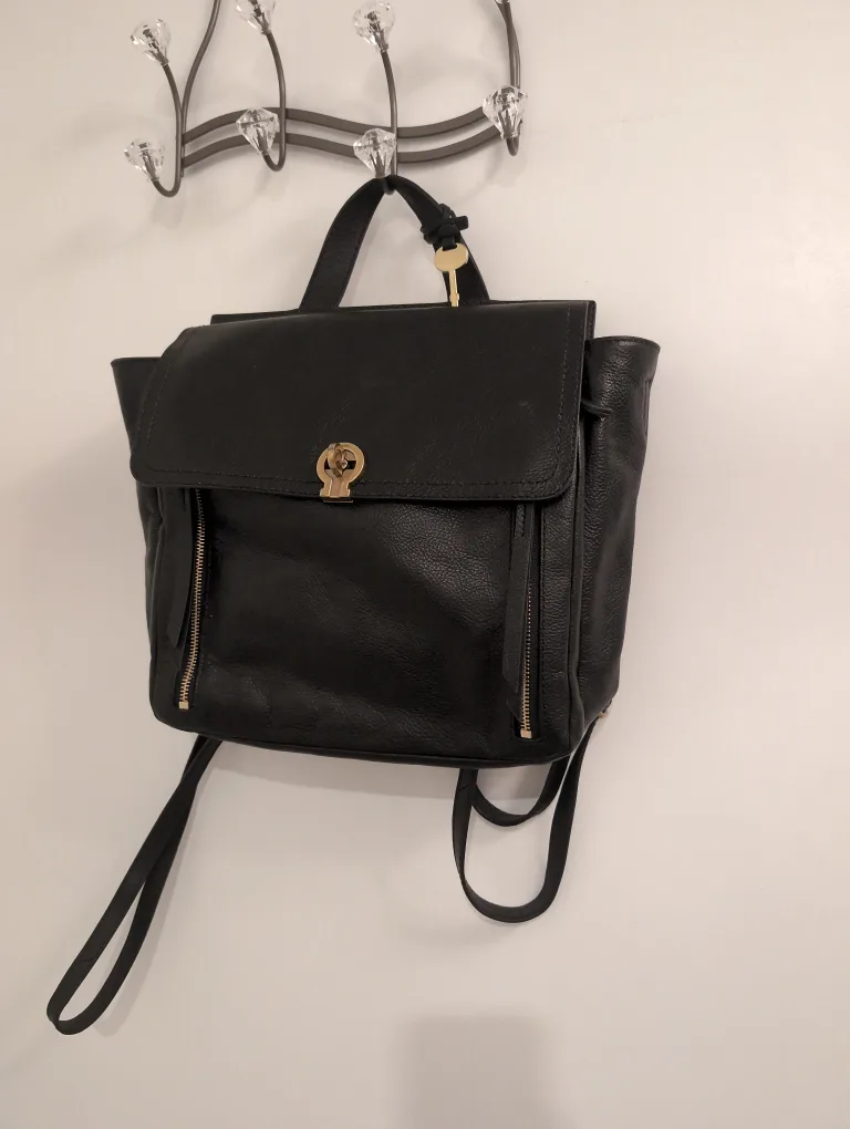 Fossil Amelia Black & Gold Leather Back Purse 🇨🇦 thumbnail