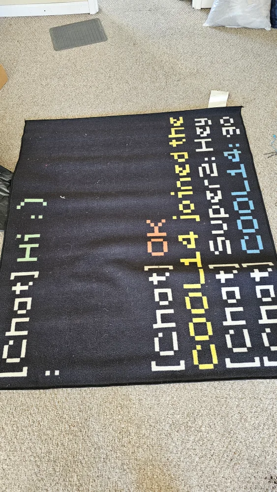 Pixel Art Style Black Rug