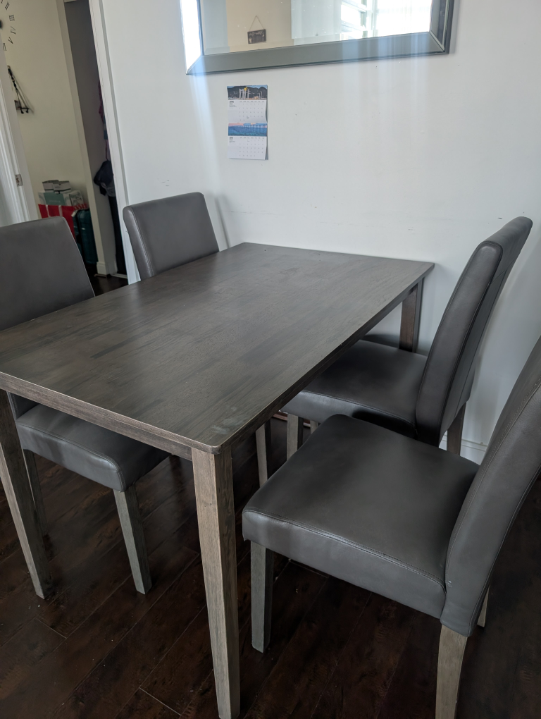 Dining Table with Four Chairs - Grey - photo 2
