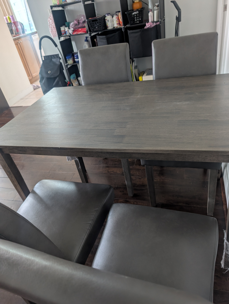Dining Table with Four Chairs - Grey - photo 3