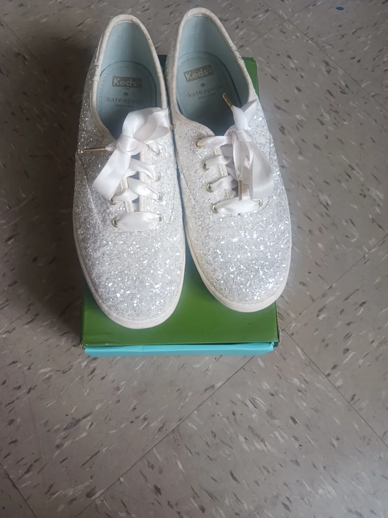 Kate Spade Keds Glitter Sneakers w/ Box thumbnail