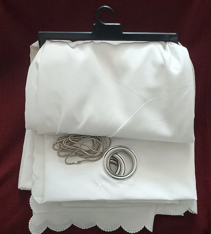 White light curtains 37*84" with 12 Steel rings ❗ thumbnail