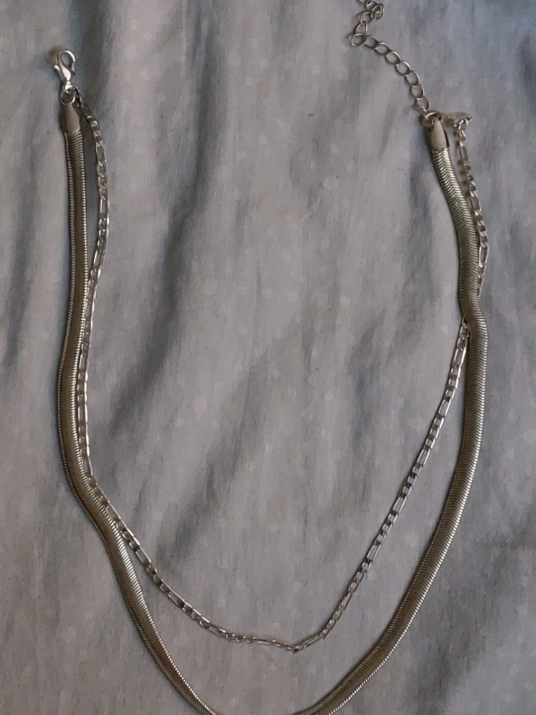 H&M Silver Layered Necklace thumbnail