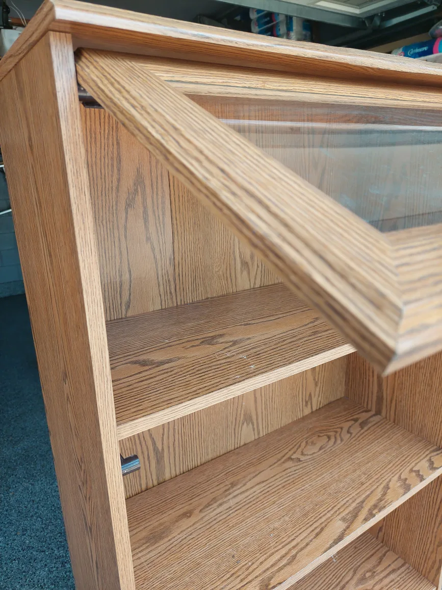 Oak Bookcase with Glass Doors image indicator(6)
