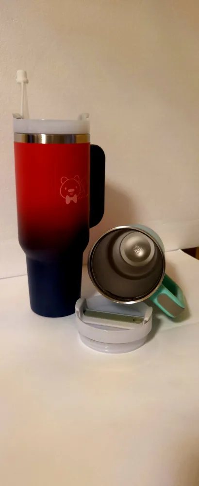 40oz Travel Mug with Handle - Red/Blue & Aqua/Pink image indicator(5)