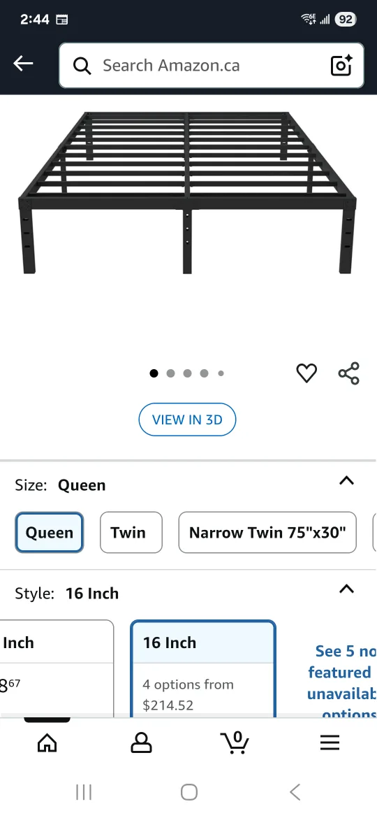 Queen Size Metal Bed Frame - Black image indicator(3)