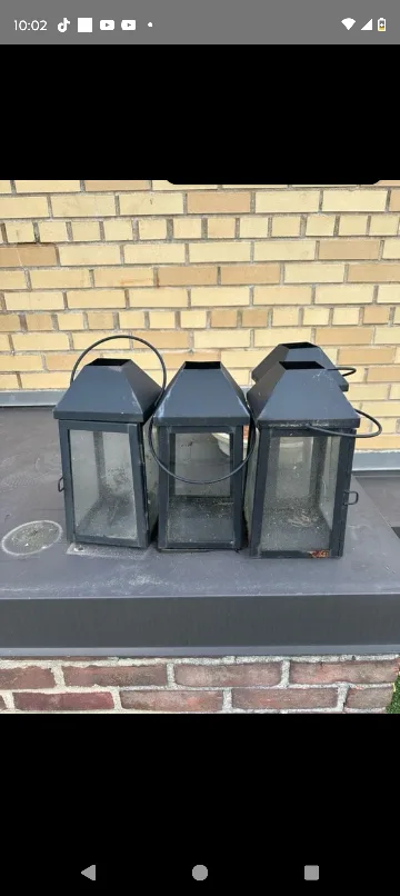 Set of 3 Black Metal Lanterns thumbnail