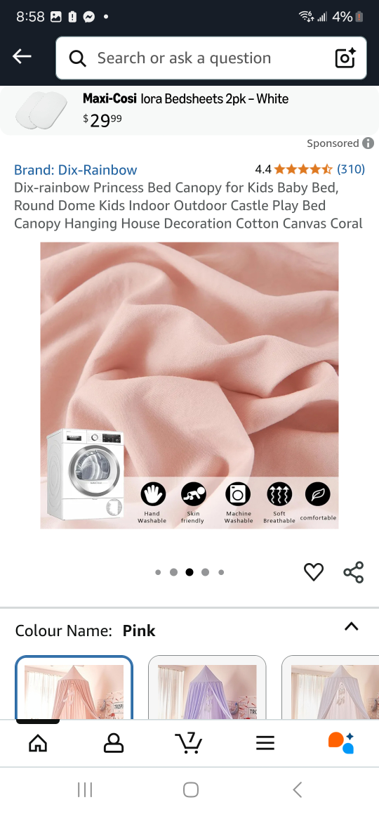 Dix-Rainbow Princess Bed Canopy - Pink (New) - photo 5