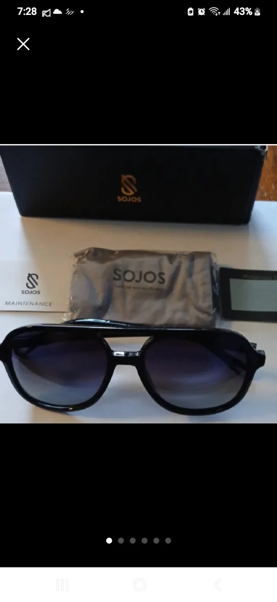 NEW! SOJOS BLACK AVIATOR STYLE SUNNIES image indicator(6)
