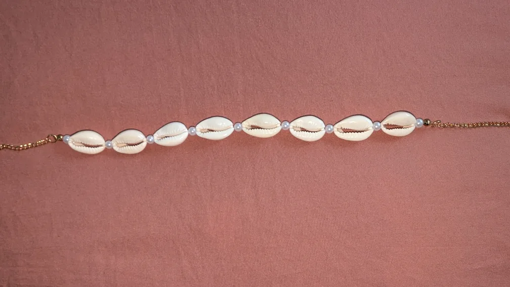 Cowrie Shell & Pearl Beaded Necklace thumbnail