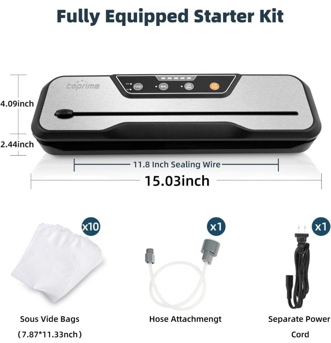 Toprime Food Vacuum Sealer - photo 3