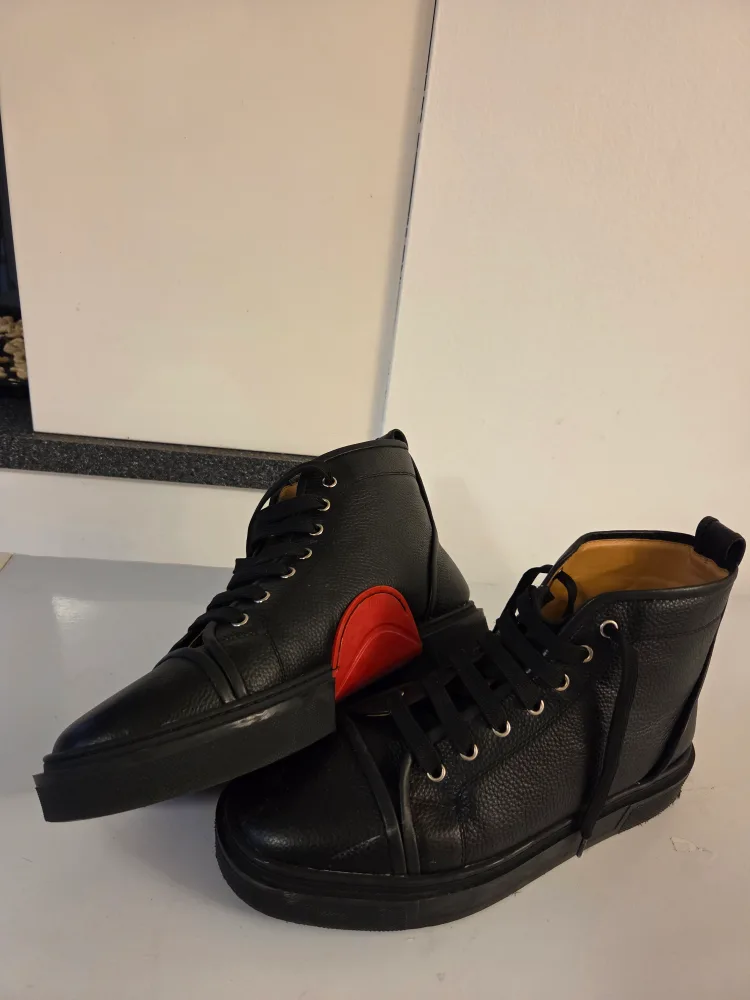 Christian Louboutin Black Leather High-Top Sneakers thumbnail