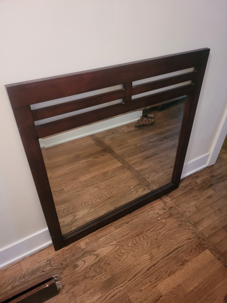 Dark Wood Dresser with Mirror - photo 3