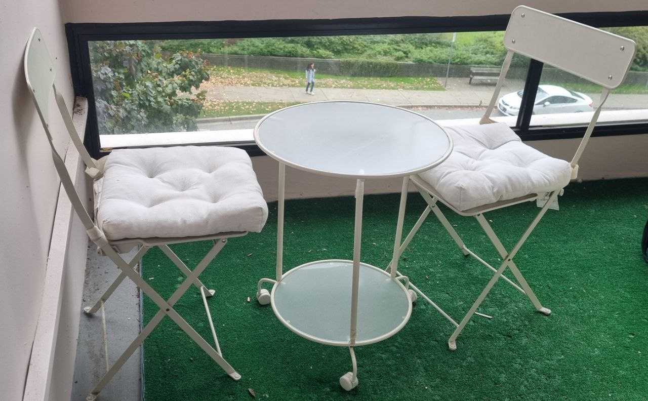 Outdoor Table and Chairs Set - White