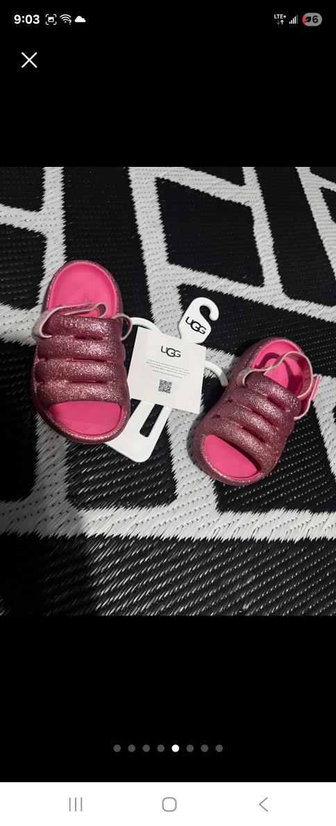 UGG Tazzan Glitter Pink Sandals - Size 8 - photo 2