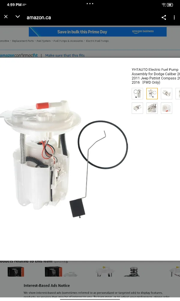 YHTAUTO Electric Fuel Pump Assembly Dodge caliber, Jeep thumbnail