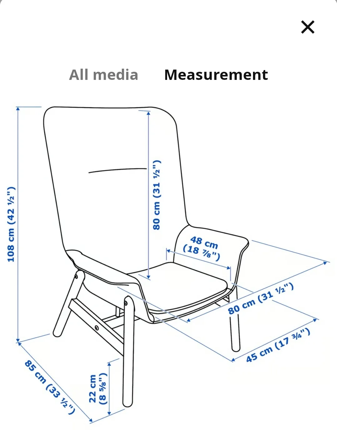 IKEA Vedbo Armchair High - Gunnared Dark Gray image indicator(7)