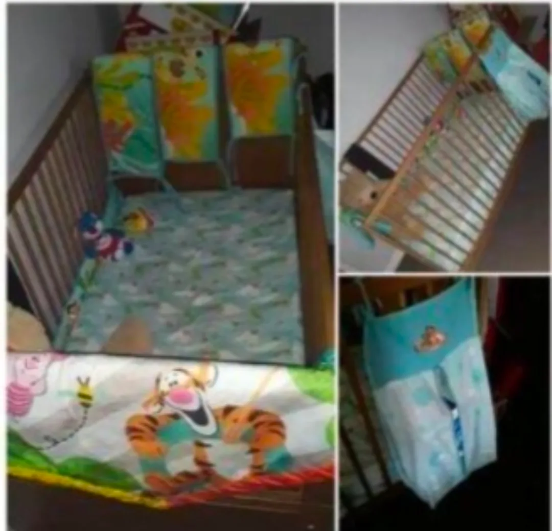 🇨🇦🍀Ikea Leksvik Crib with padding & diaper accessories image indicator(2)