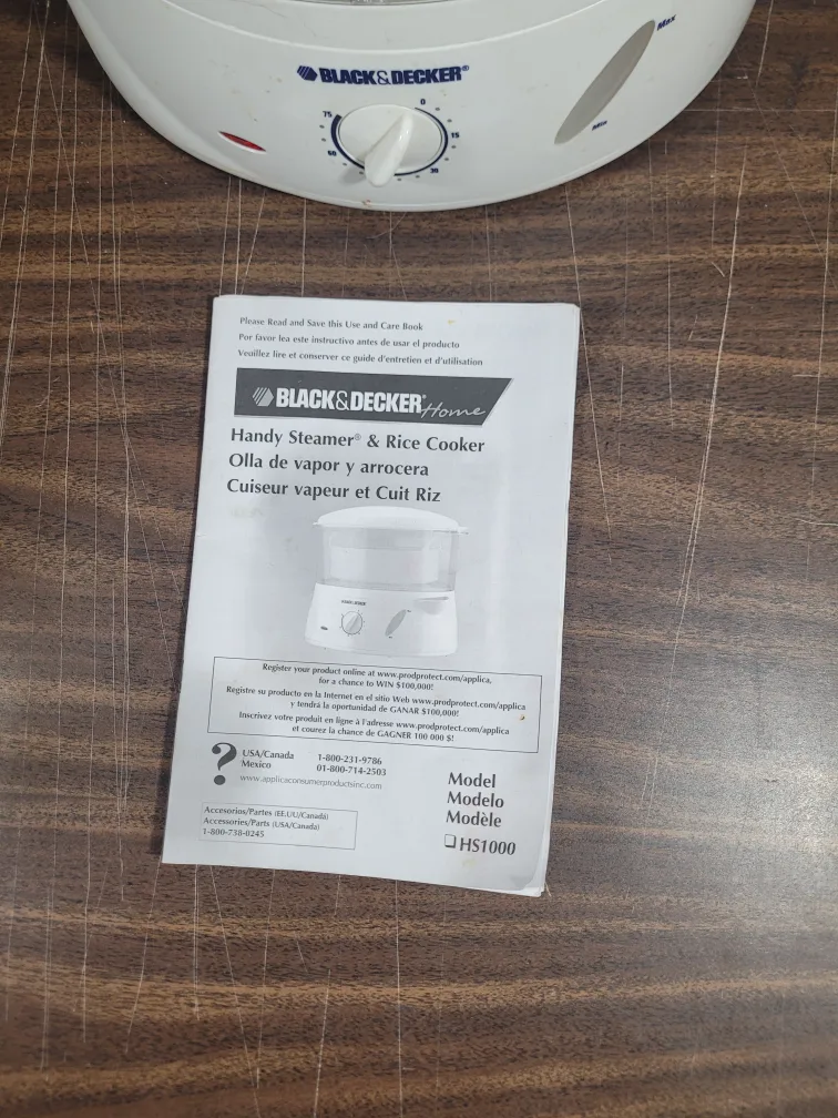 Black & Decker Handy Steamer & Rice Cooker HS1000 image indicator(2)