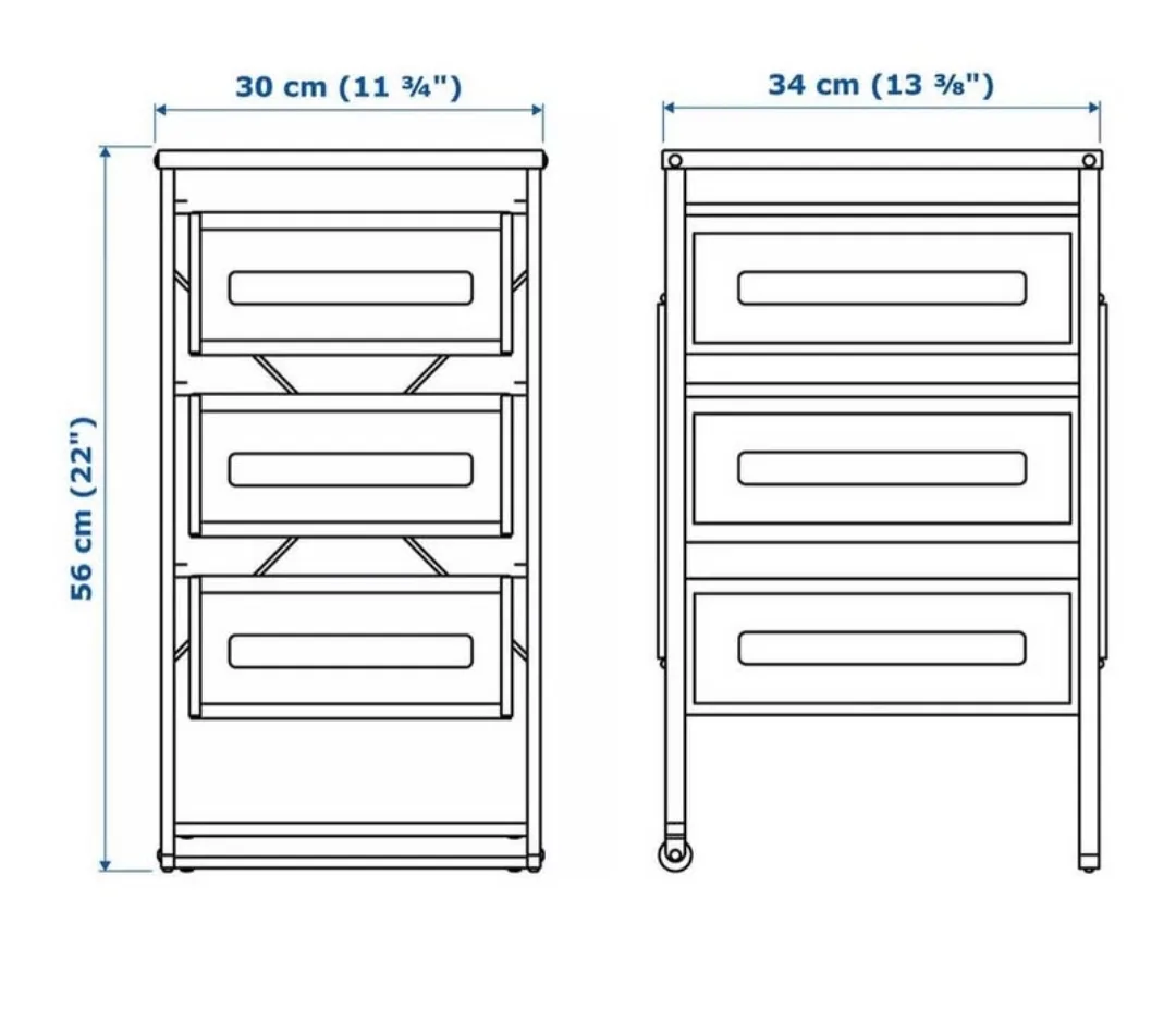 IKEA White Metal Rolling Cart image indicator(2)