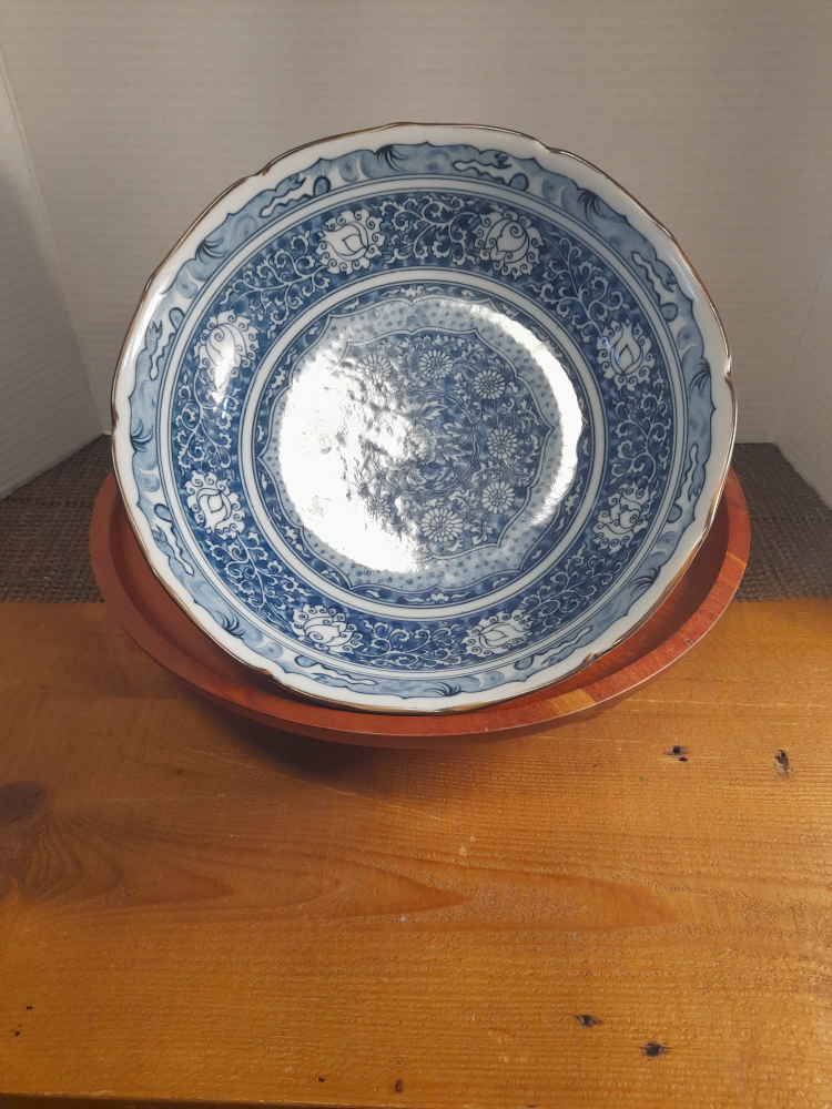 Vintage Blue & White Decorative Bowl